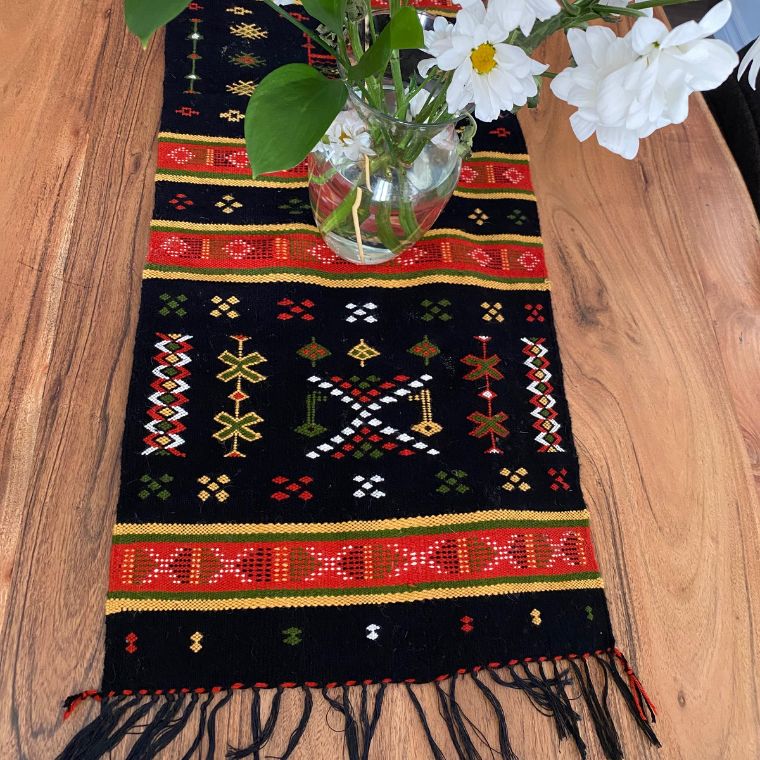 Tapis berbère Mzab noir -pièce unique