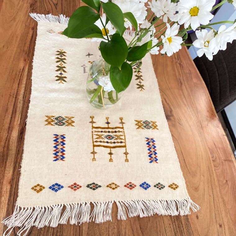 Tapis berbère Mzab beige -pièce unique