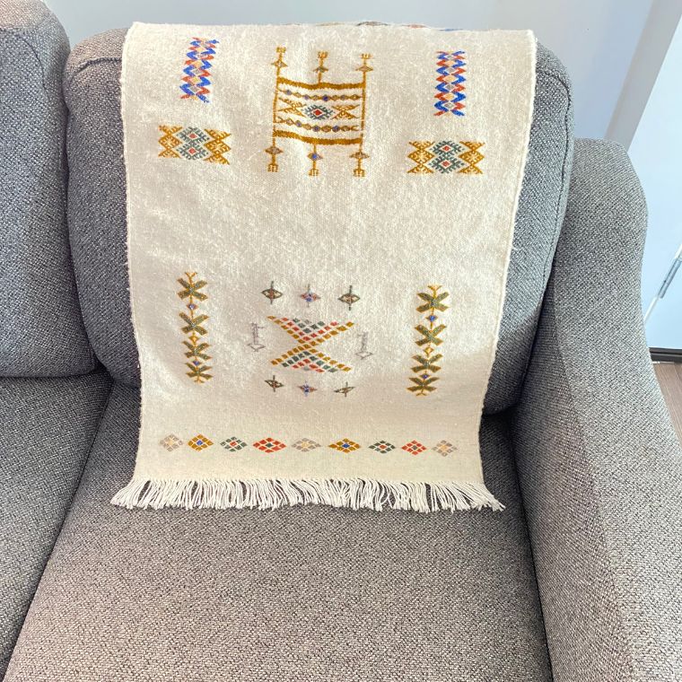 Tapis berbère Mzab beige -pièce unique