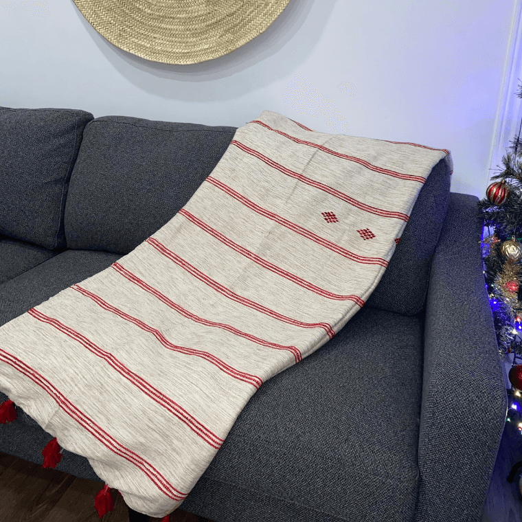 Jeté de canapé Tissé en coton avec doublure