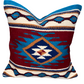 Coussin inspiration Mayas en laine-Diamand bleu