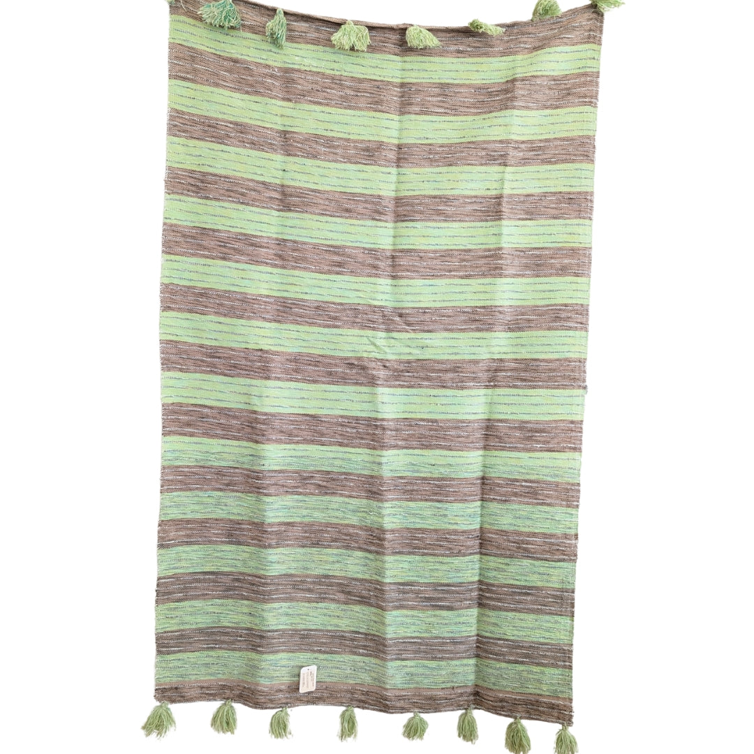 Jeté en coton recyclé -vert