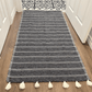 Tapis zébré tissé en coton et laine